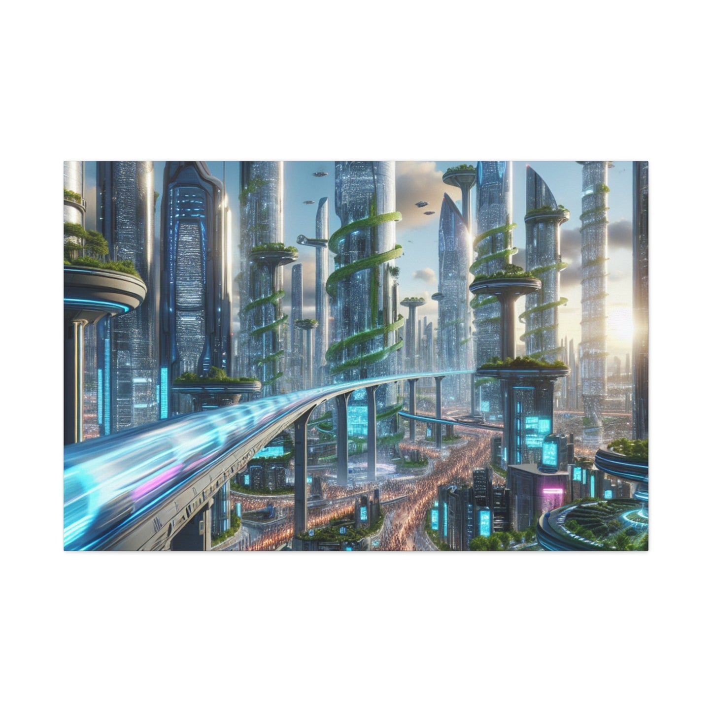 "Futuristic City Utopia" - Canvas - Authentic4Us