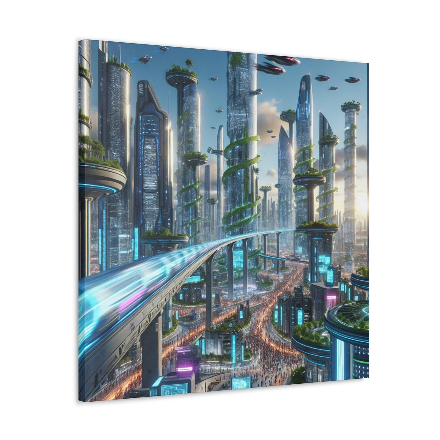 "Futuristic City Utopia" - Canvas - Authentic4Us