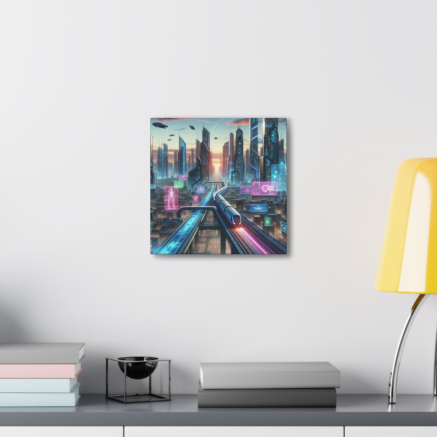 "Futuristic Cityscape: The Metropolis" - Canvas - Authentic4Us