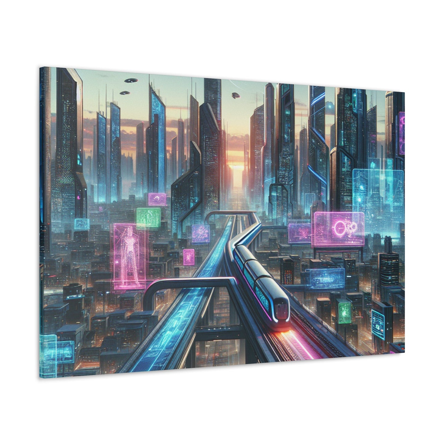 "Futuristic Cityscape: The Metropolis" - Canvas - Authentic4Us