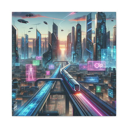 "Futuristic Cityscape: The Metropolis" - Canvas - Authentic4Us