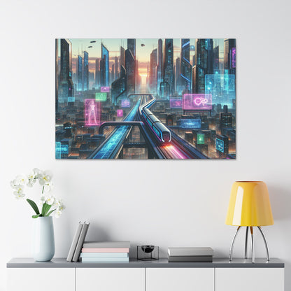 "Futuristic Cityscape: The Metropolis" - Canvas - Authentic4Us