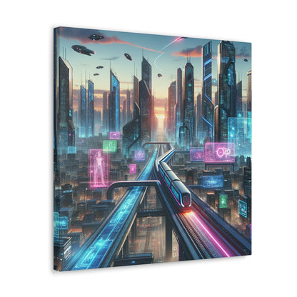 "Futuristic Cityscape: The Metropolis" - Canvas - Authentic4Us