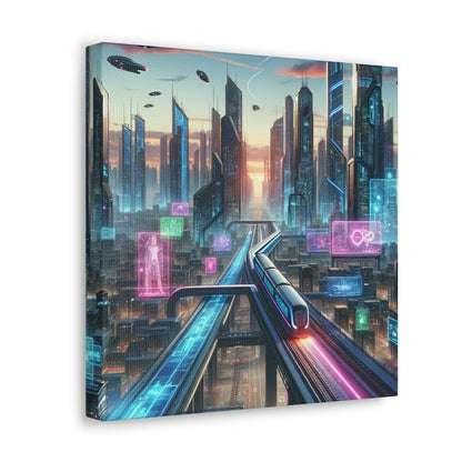 "Futuristic Cityscape: The Metropolis" - Canvas - Authentic4Us