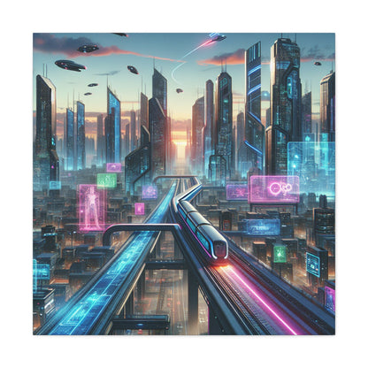 "Futuristic Cityscape: The Metropolis" - Canvas - Authentic4Us