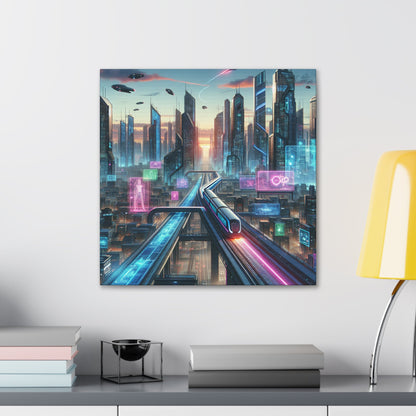 "Futuristic Cityscape: The Metropolis" - Canvas - Authentic4Us