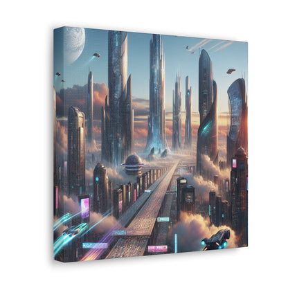 "Futuristic Dreamscape: Skyline Serenity" - Canvas - Authentic4Us