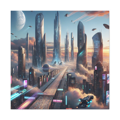 "Futuristic Dreamscape: Skyline Serenity" - Canvas - Authentic4Us