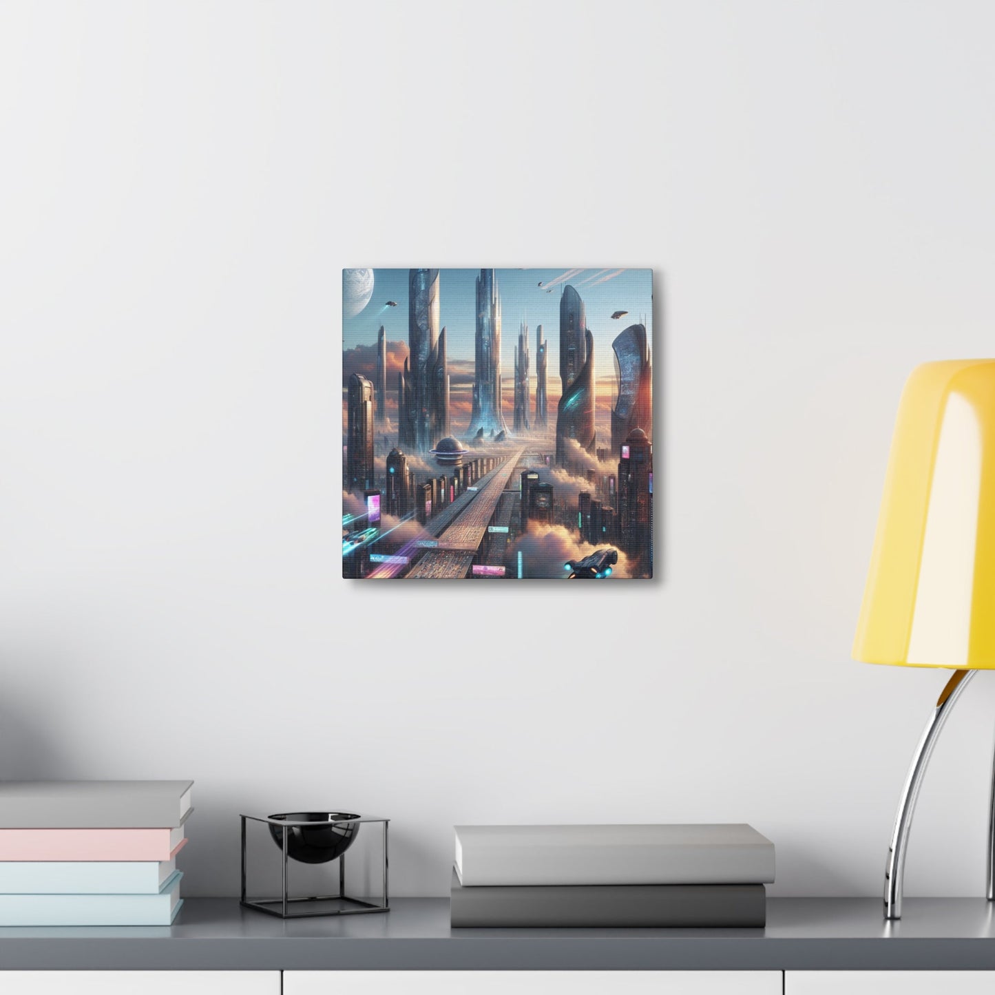 "Futuristic Dreamscape: Skyline Serenity" - Canvas - Authentic4Us