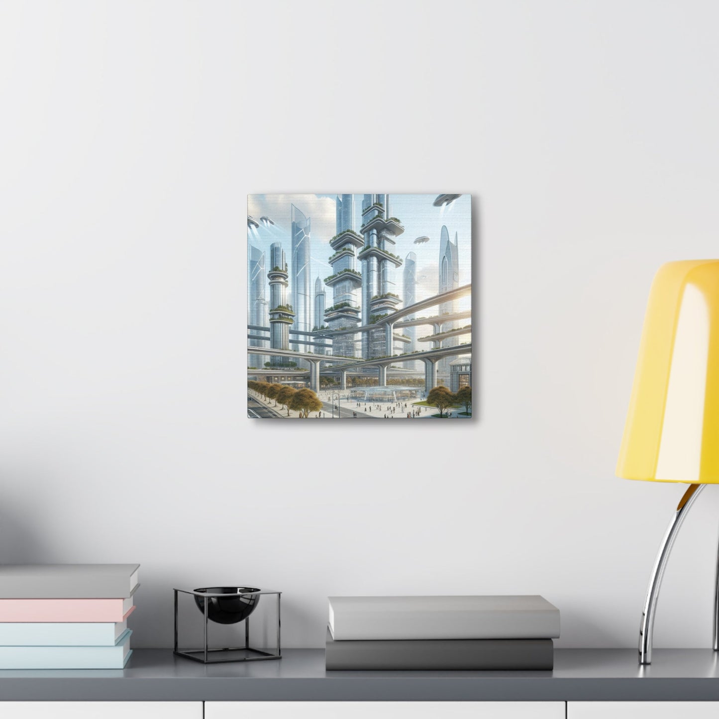 "Futuristic Eco-City Skyline" - Canvas - Authentic4Us