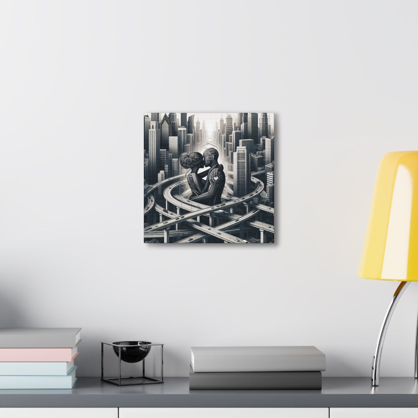 "Futuristic Embrace: Urban Connections" - Canvas - Authentic4Us