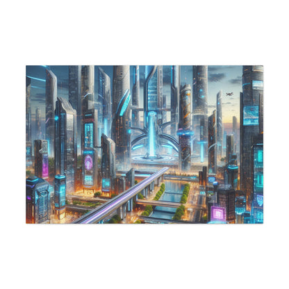 "Futuristic Metropolis: City of Tomorrow" - Canvas - Authentic4Us