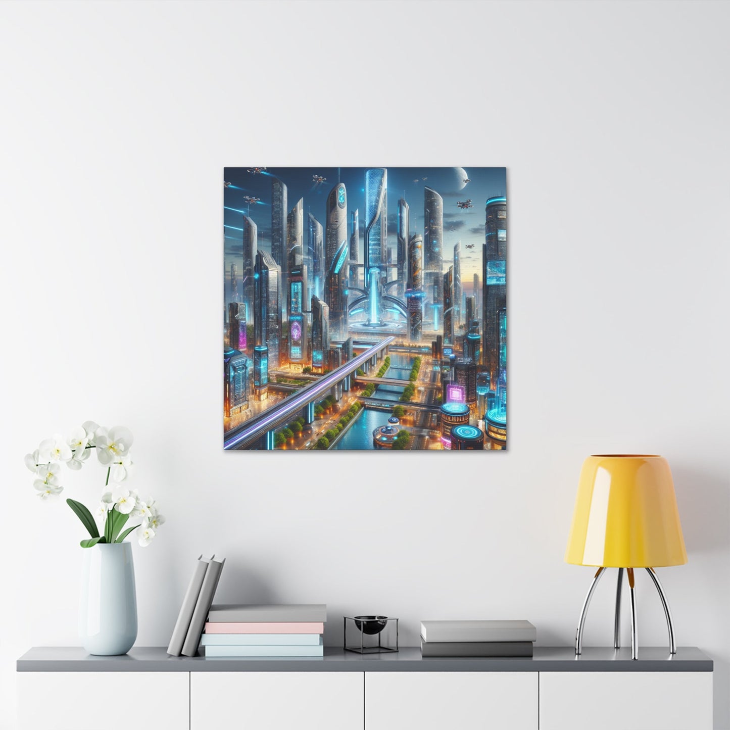 "Futuristic Metropolis: City of Tomorrow" - Canvas - Authentic4Us