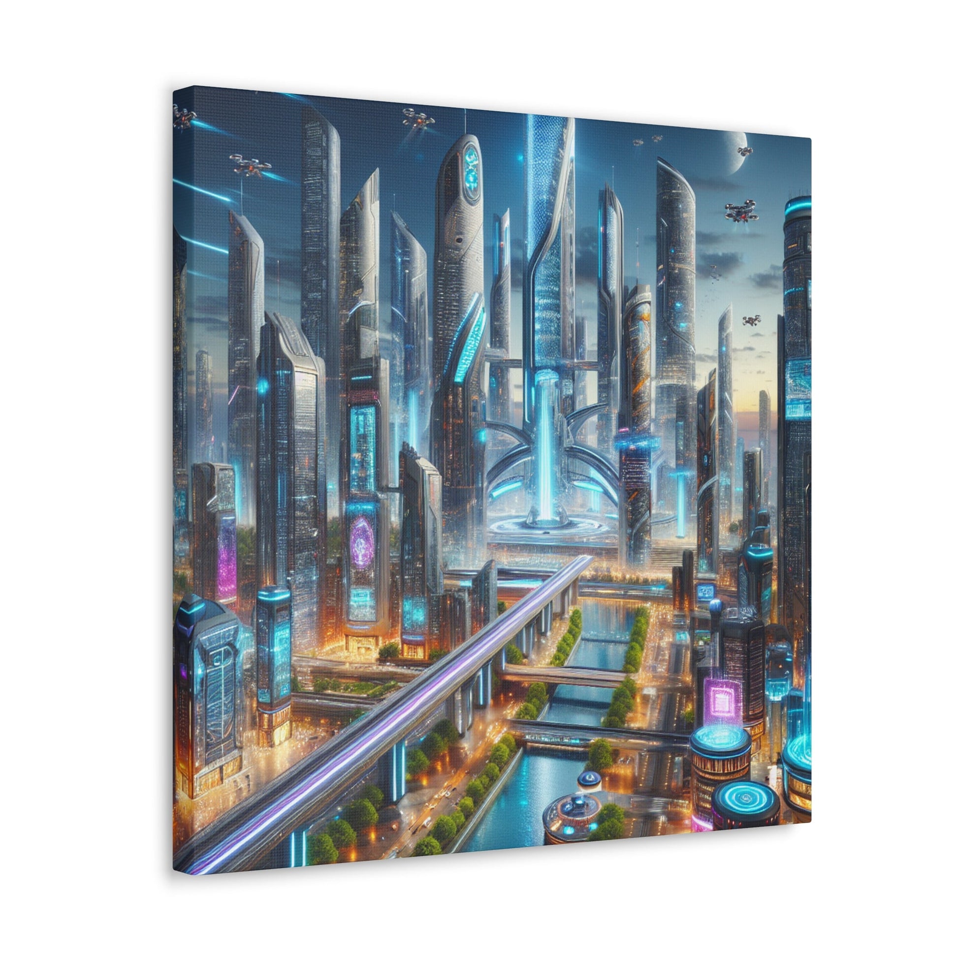 "Futuristic Metropolis: City of Tomorrow" - Canvas - Authentic4Us