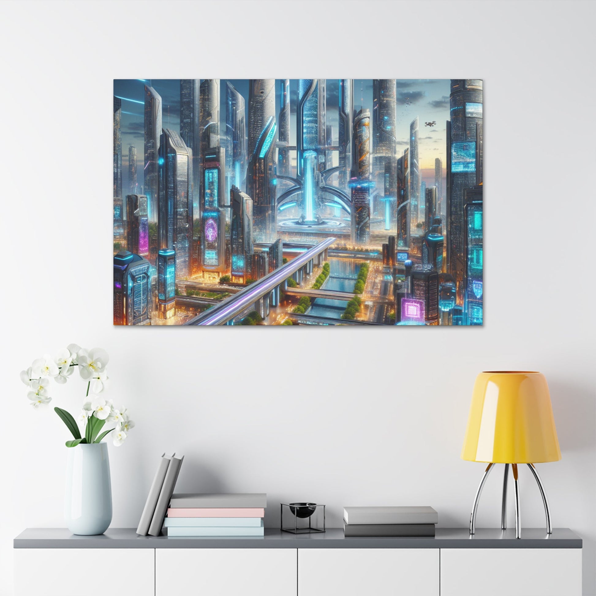 "Futuristic Metropolis: City of Tomorrow" - Canvas - Authentic4Us