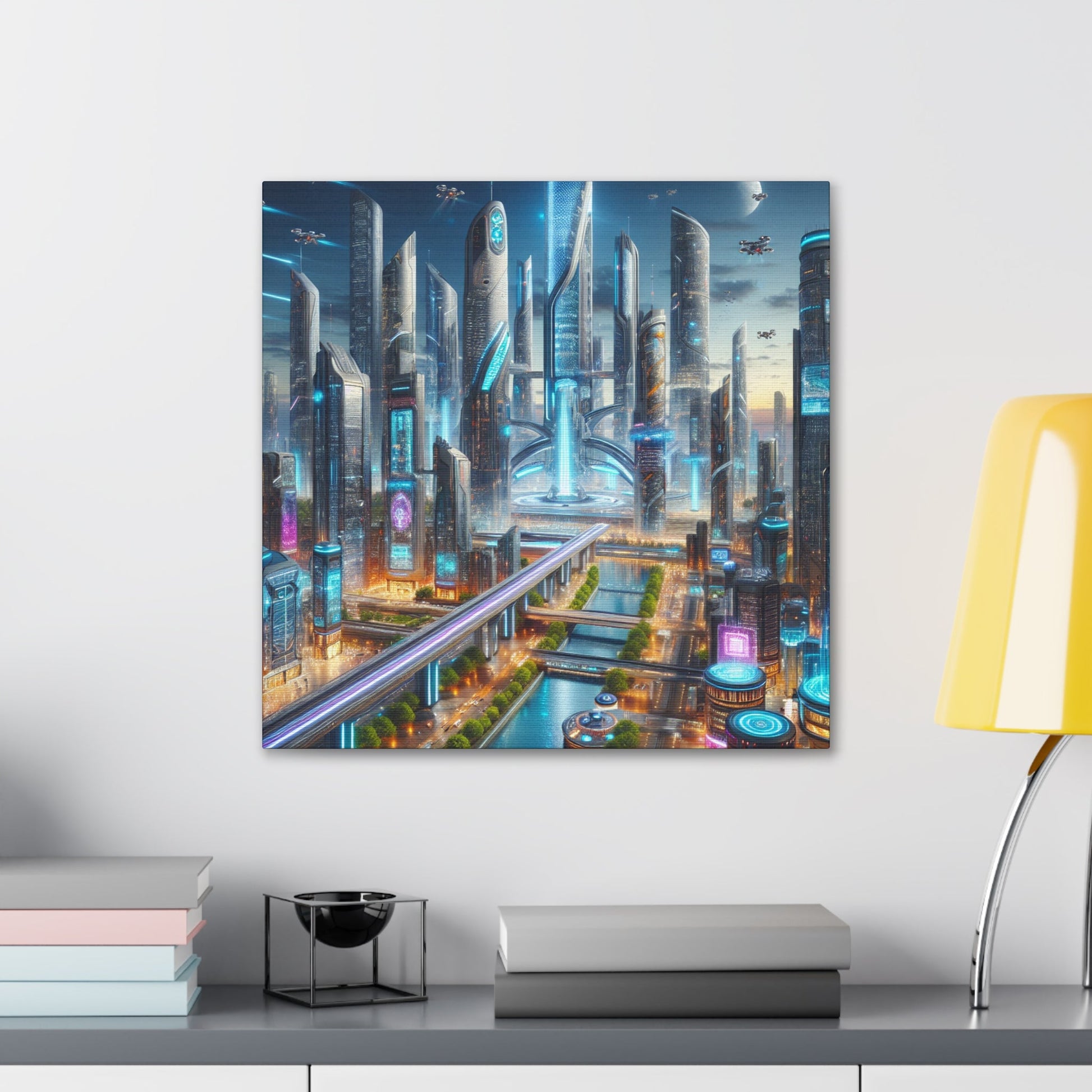 "Futuristic Metropolis: City of Tomorrow" - Canvas - Authentic4Us