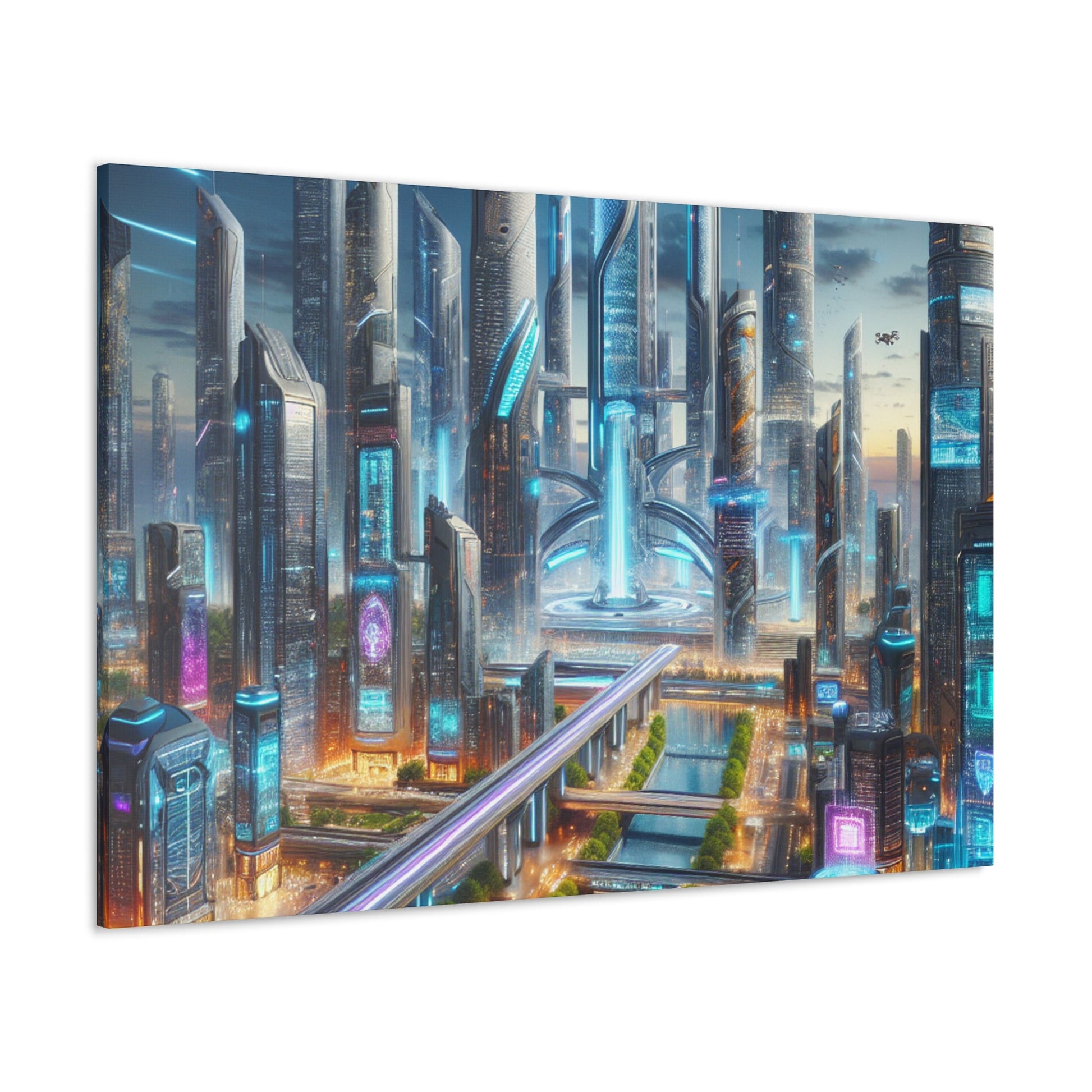 "Futuristic Metropolis: City of Tomorrow" - Canvas - Authentic4Us