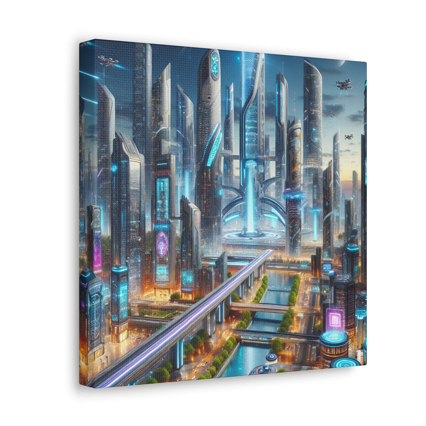 "Futuristic Metropolis: City of Tomorrow" - Canvas - Authentic4Us