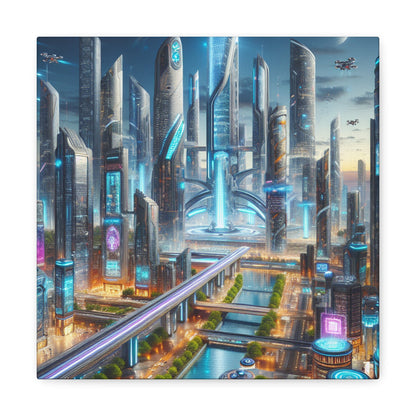 "Futuristic Metropolis: City of Tomorrow" - Canvas - Authentic4Us