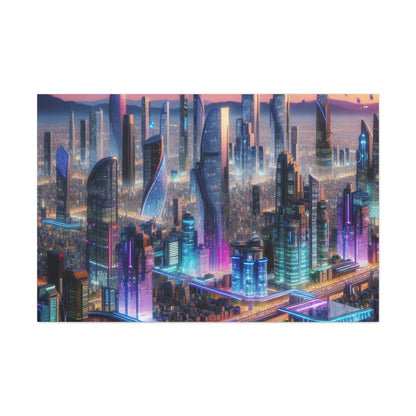 "Futuristic Metropolis: Dawn of Innovation" - Canvas - Authentic4Us