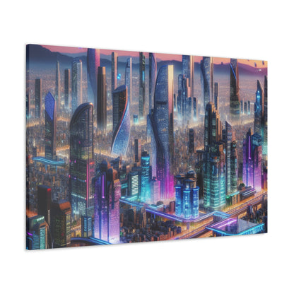 "Futuristic Metropolis: Dawn of Innovation" - Canvas - Authentic4Us