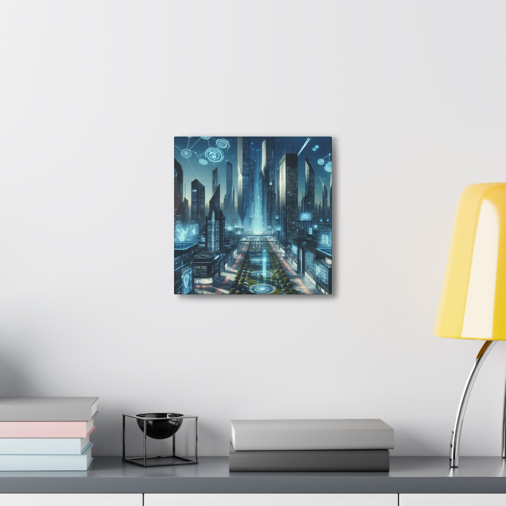 "Futuristic Metropolis: Illuminated Dreamscape" - Canvas - Authentic4Us