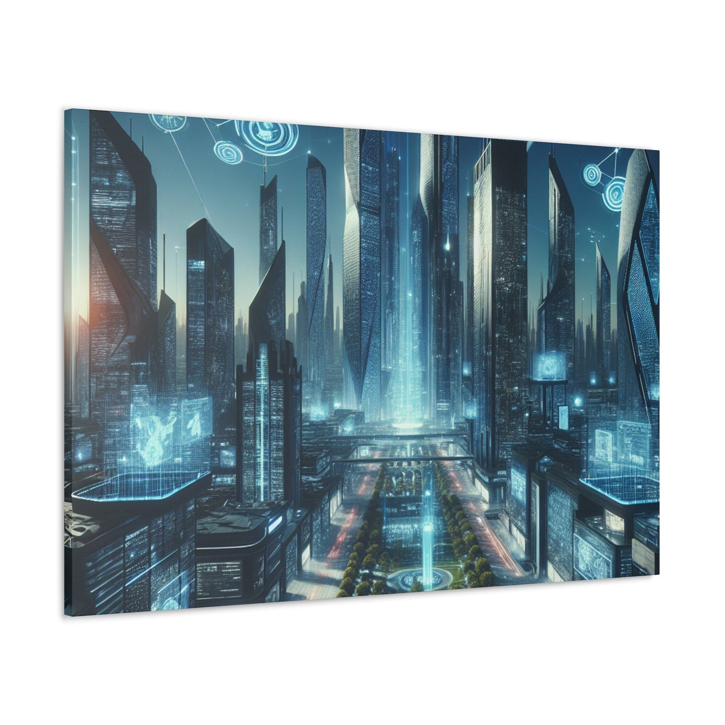 "Futuristic Metropolis: Illuminated Dreamscape" - Canvas - Authentic4Us