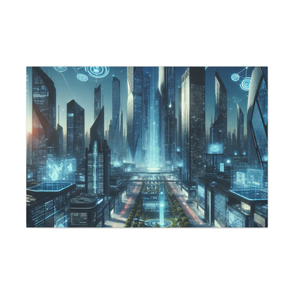 "Futuristic Metropolis: Illuminated Dreamscape" - Canvas - Authentic4Us