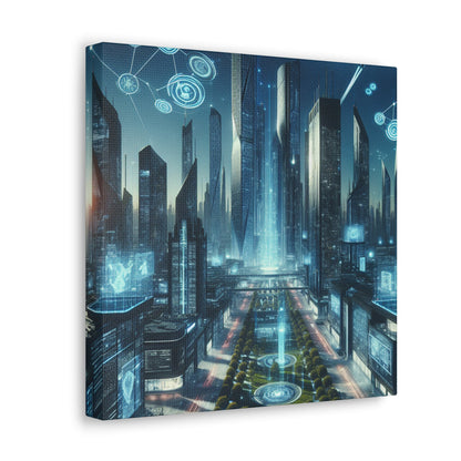 "Futuristic Metropolis: Illuminated Dreamscape" - Canvas - Authentic4Us