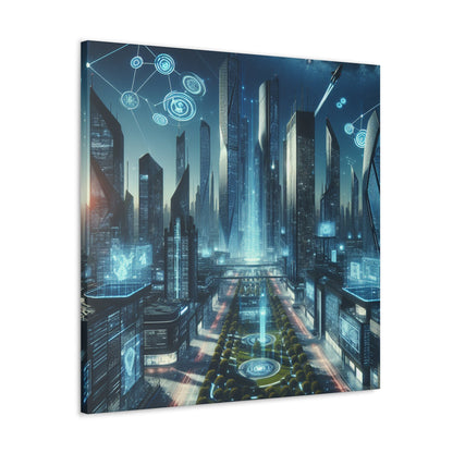 "Futuristic Metropolis: Illuminated Dreamscape" - Canvas - Authentic4Us