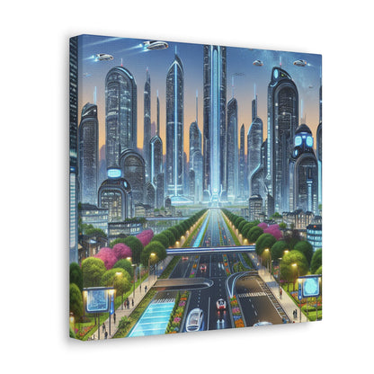 "Futuristic Metropolis: Utopian Skyline" - Canvas - Authentic4Us