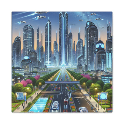 "Futuristic Metropolis: Utopian Skyline" - Canvas - Authentic4Us