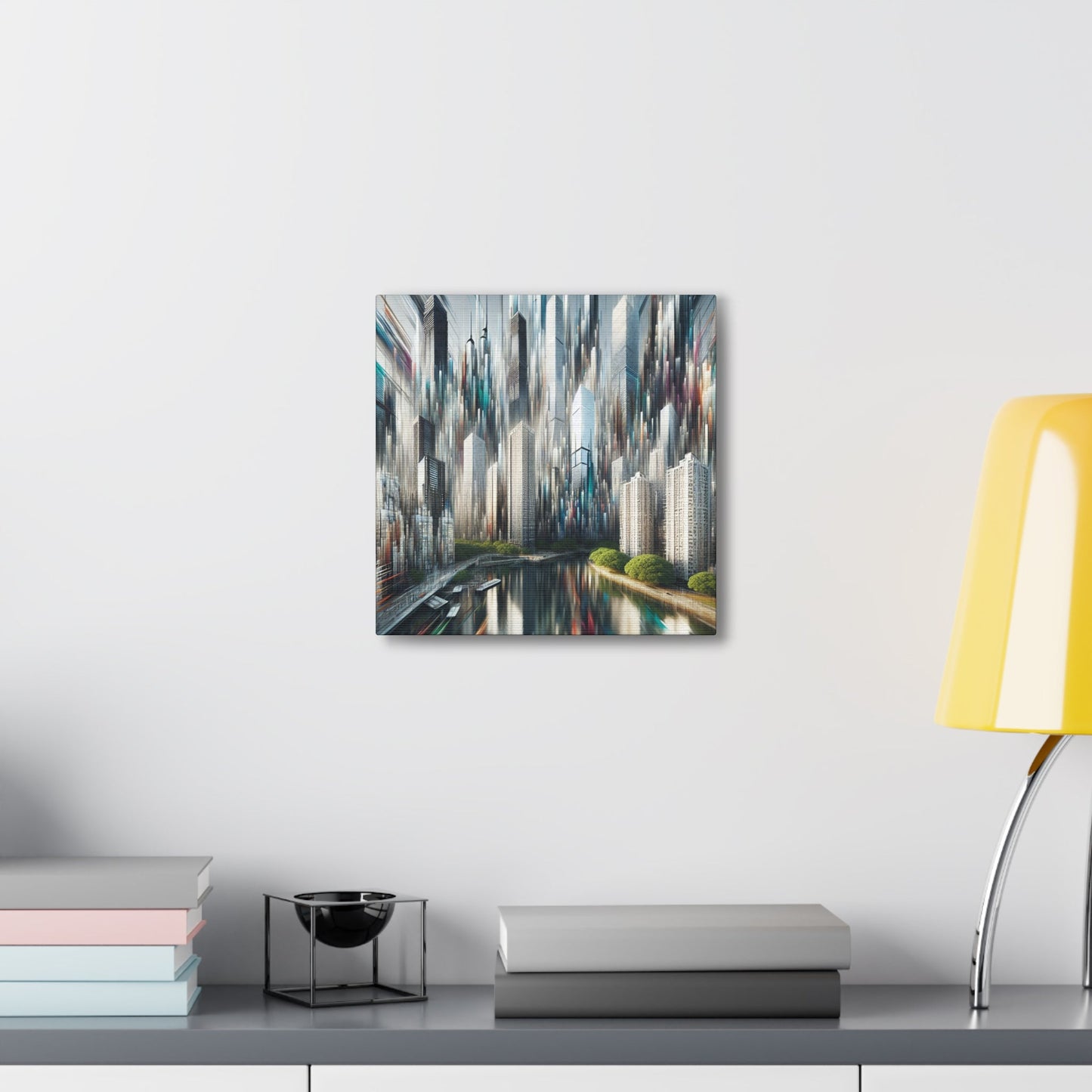 "Futuristic Skyline Reflections" - Canvas - Authentic4Us