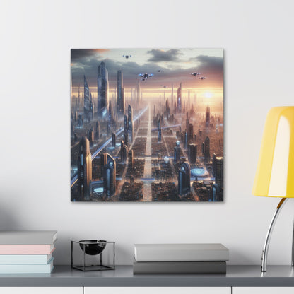 "Futuristic Urban Metropolis Masterpiece" - Canvas - Authentic4Us