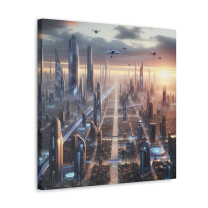 "Futuristic Urban Metropolis Masterpiece" - Canvas - Authentic4Us