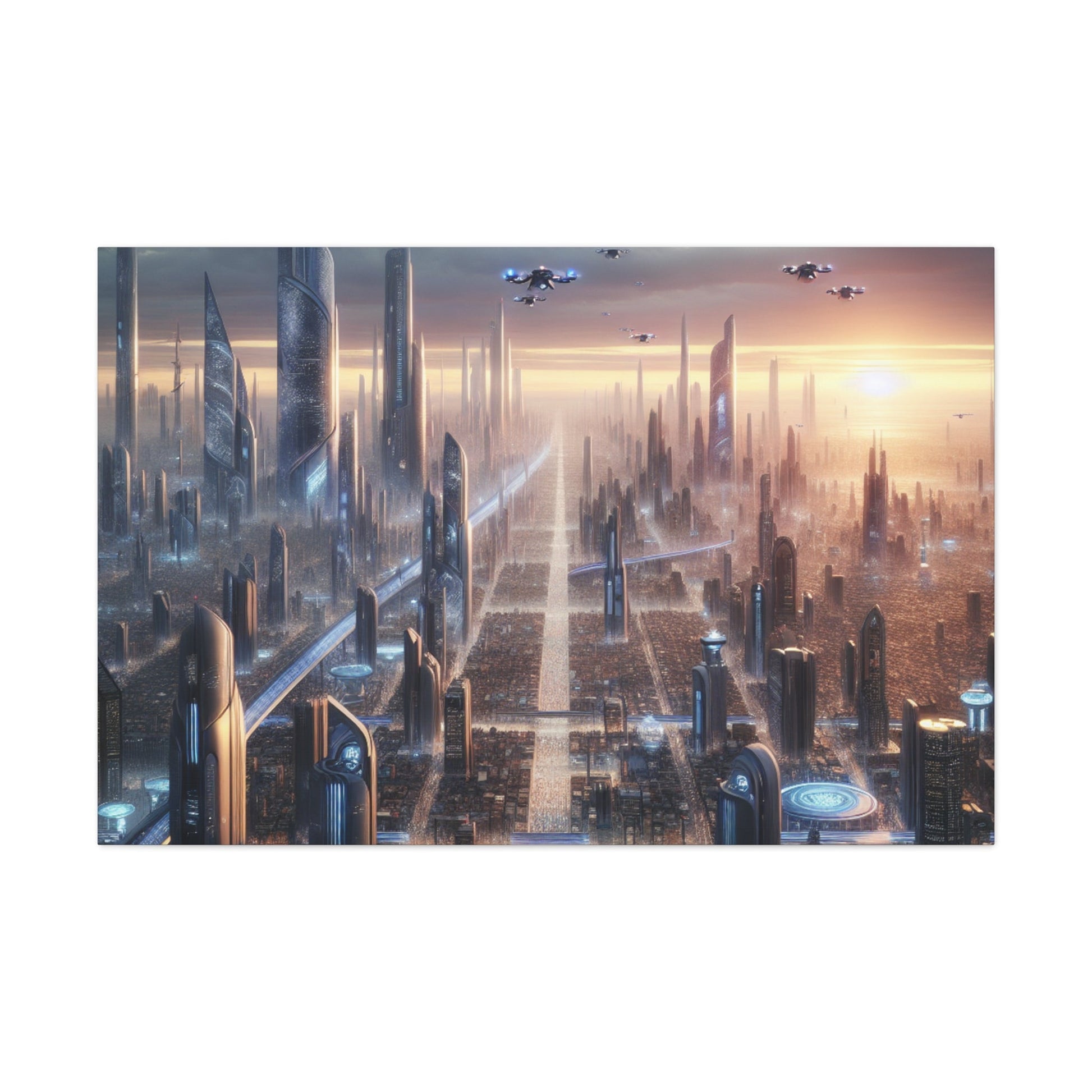 "Futuristic Urban Metropolis Masterpiece" - Canvas - Authentic4Us