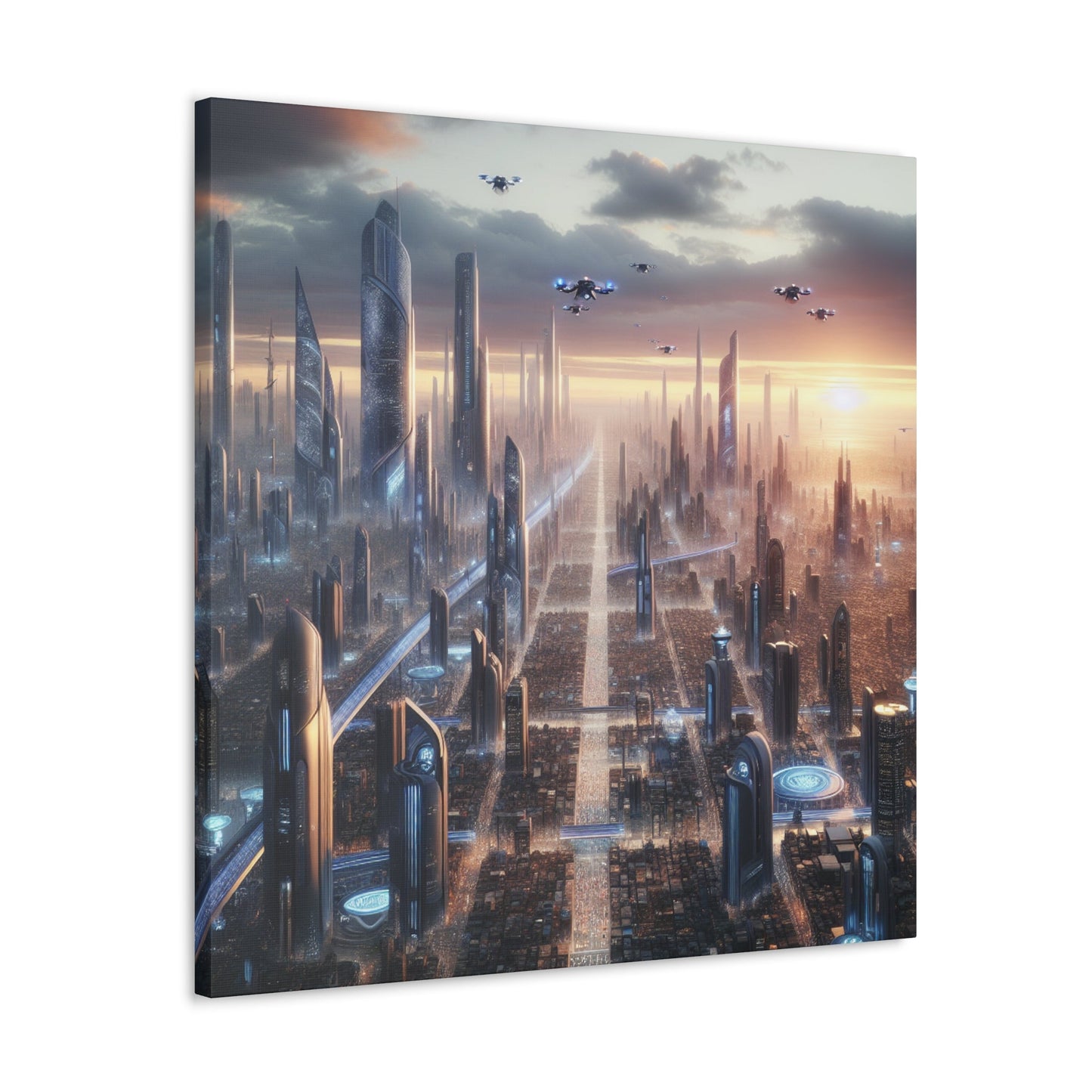 "Futuristic Urban Metropolis Masterpiece" - Canvas - Authentic4Us