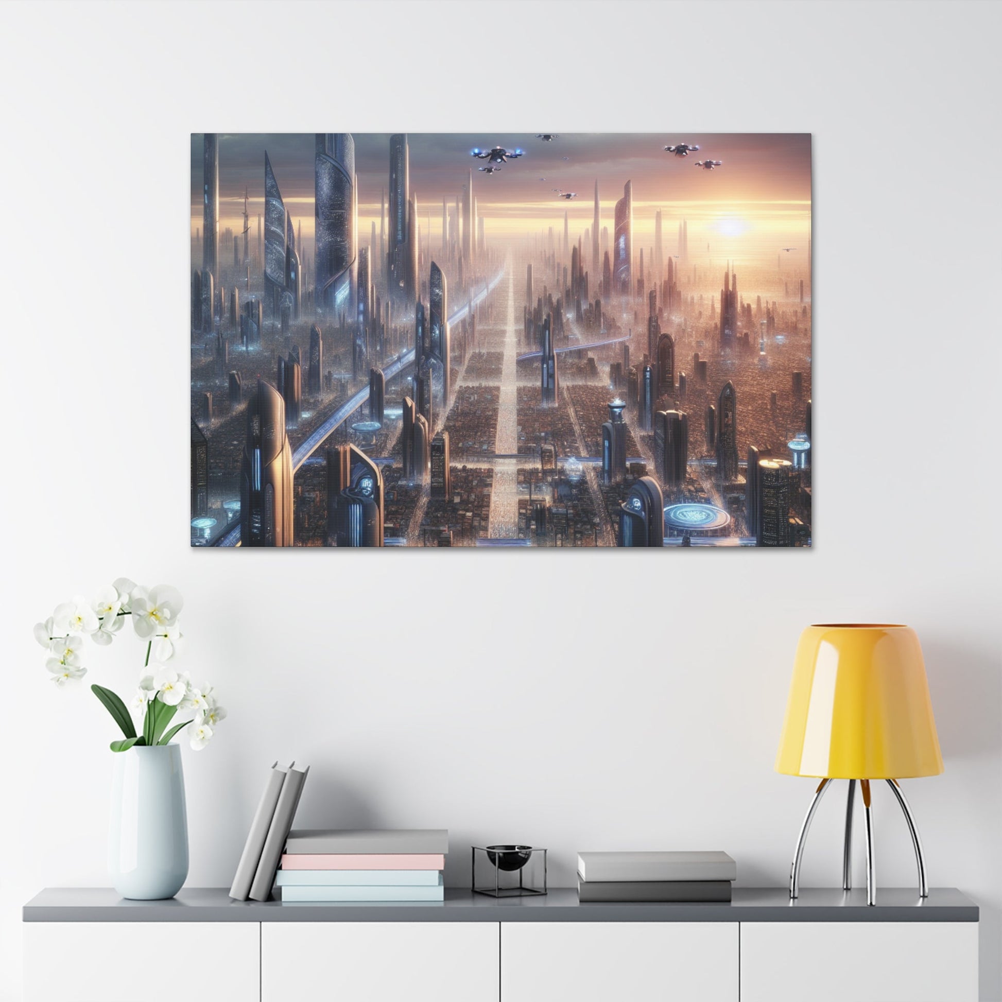 "Futuristic Urban Metropolis Masterpiece" - Canvas - Authentic4Us