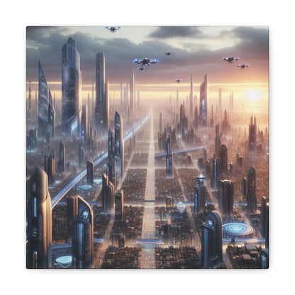 "Futuristic Urban Metropolis Masterpiece" - Canvas - Authentic4Us