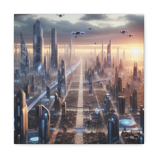 "Futuristic Urban Metropolis Masterpiece" - Canvas - Authentic4Us