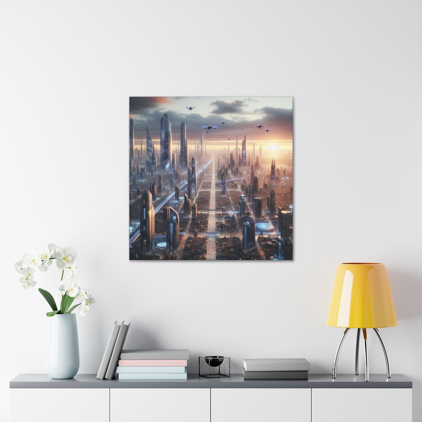 "Futuristic Urban Metropolis Masterpiece" - Canvas - Authentic4Us