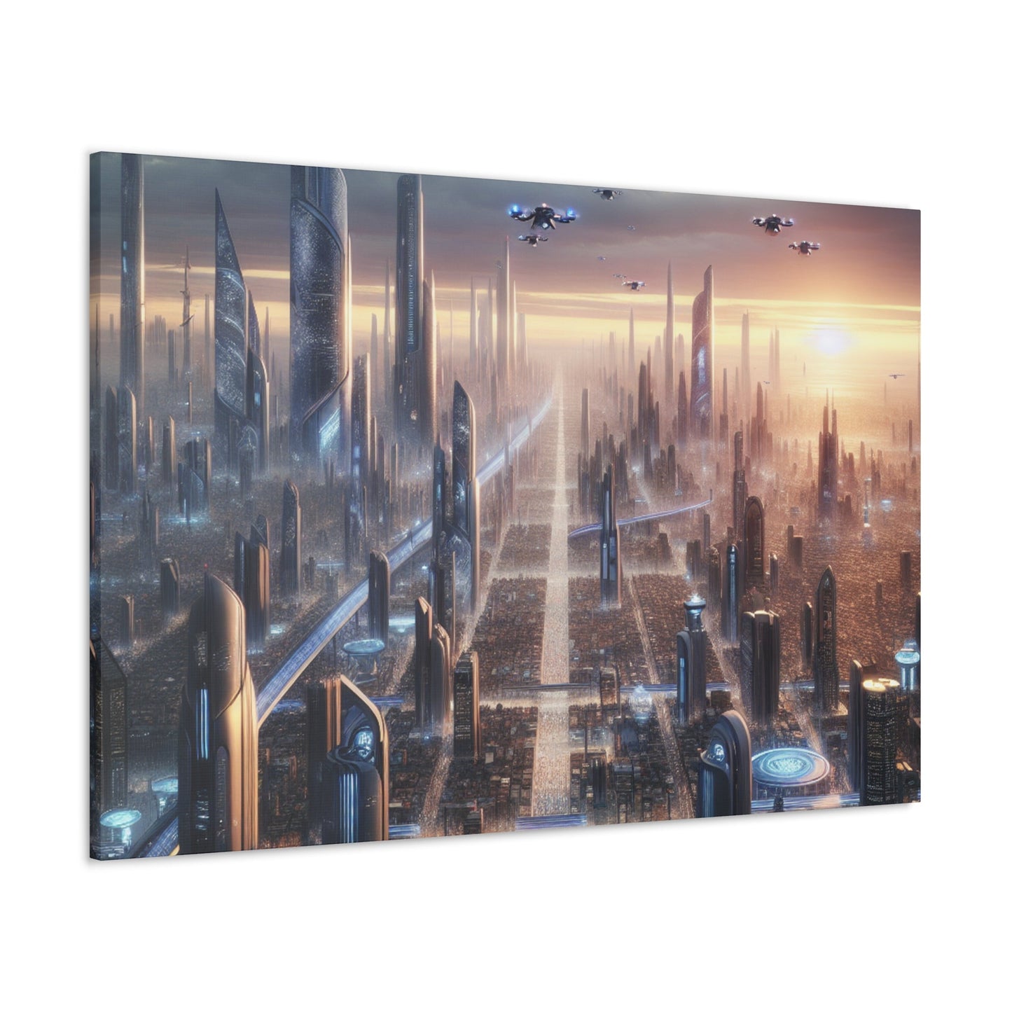 "Futuristic Urban Metropolis Masterpiece" - Canvas - Authentic4Us