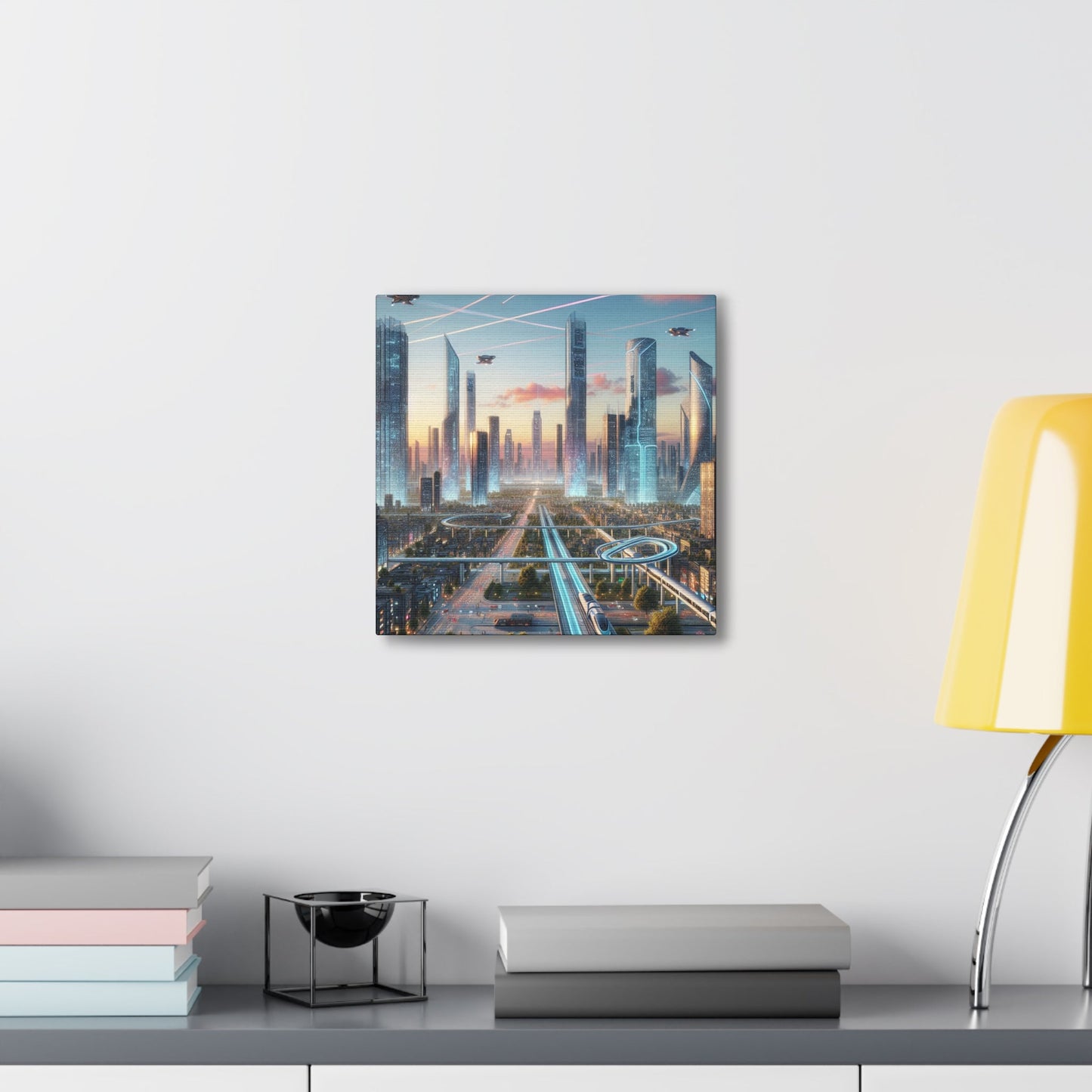 "Futuristic Utopian Cityscape Art" - Canvas - Authentic4Us