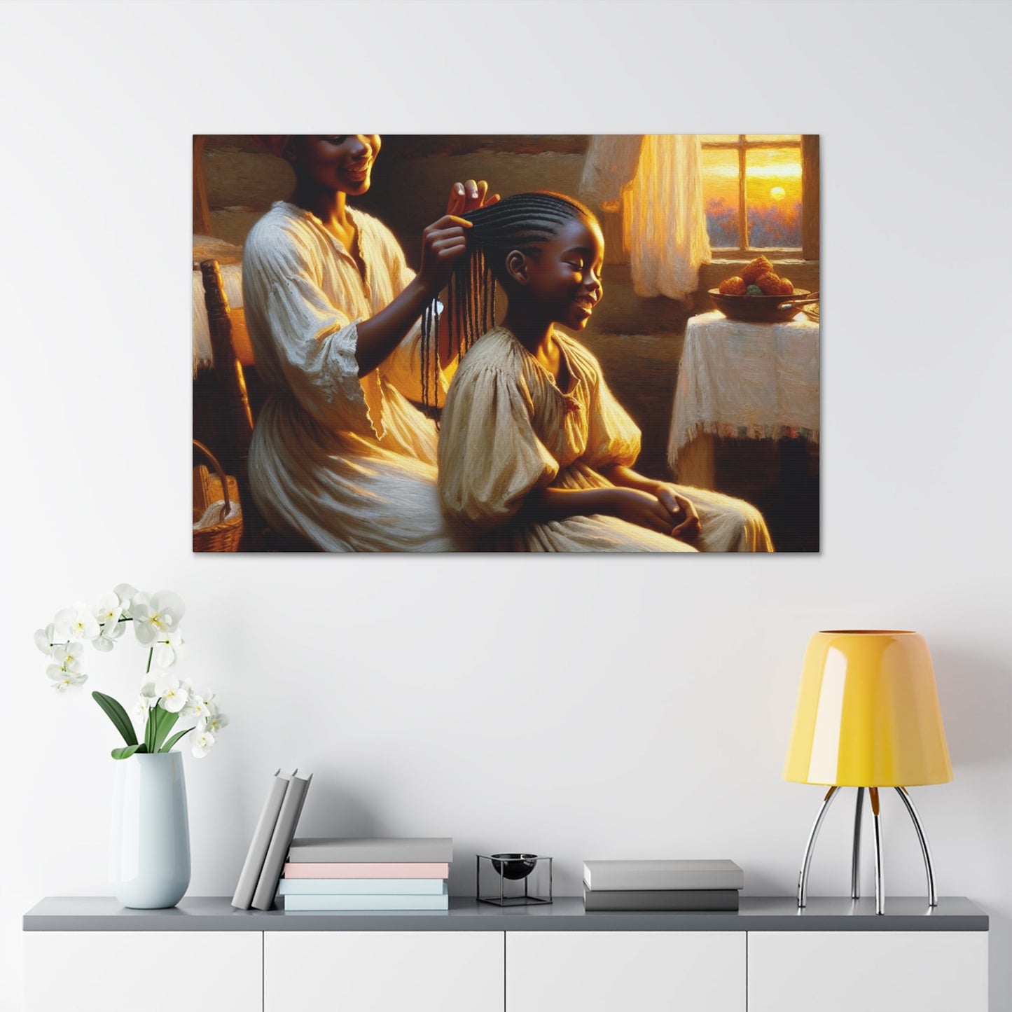 "Golden Braid: A Warm Embrace" - Canvas - Authentic4Us