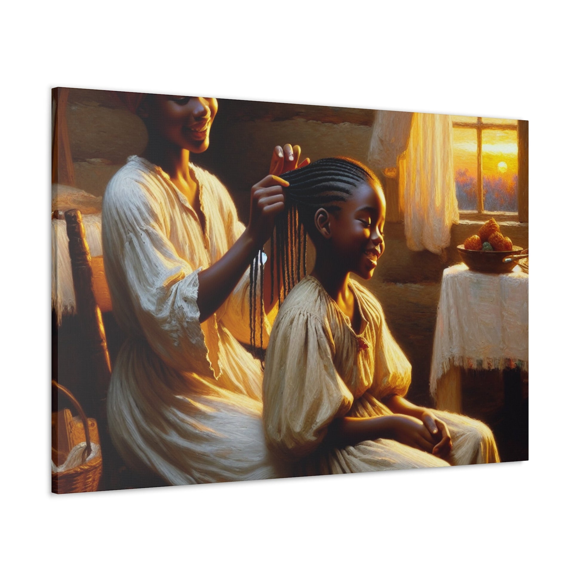 "Golden Braid: A Warm Embrace" - Canvas - Authentic4Us