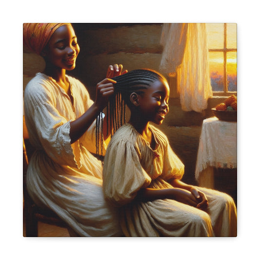 "Golden Braid: A Warm Embrace" - Canvas - Authentic4Us