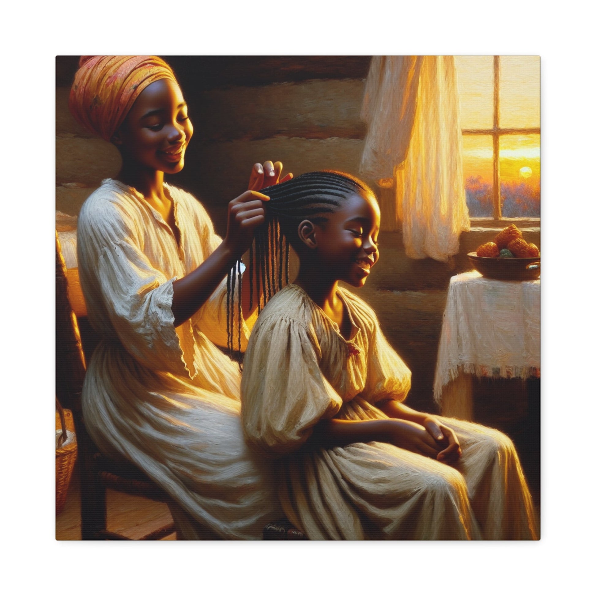 "Golden Braid: A Warm Embrace" - Canvas - Authentic4Us