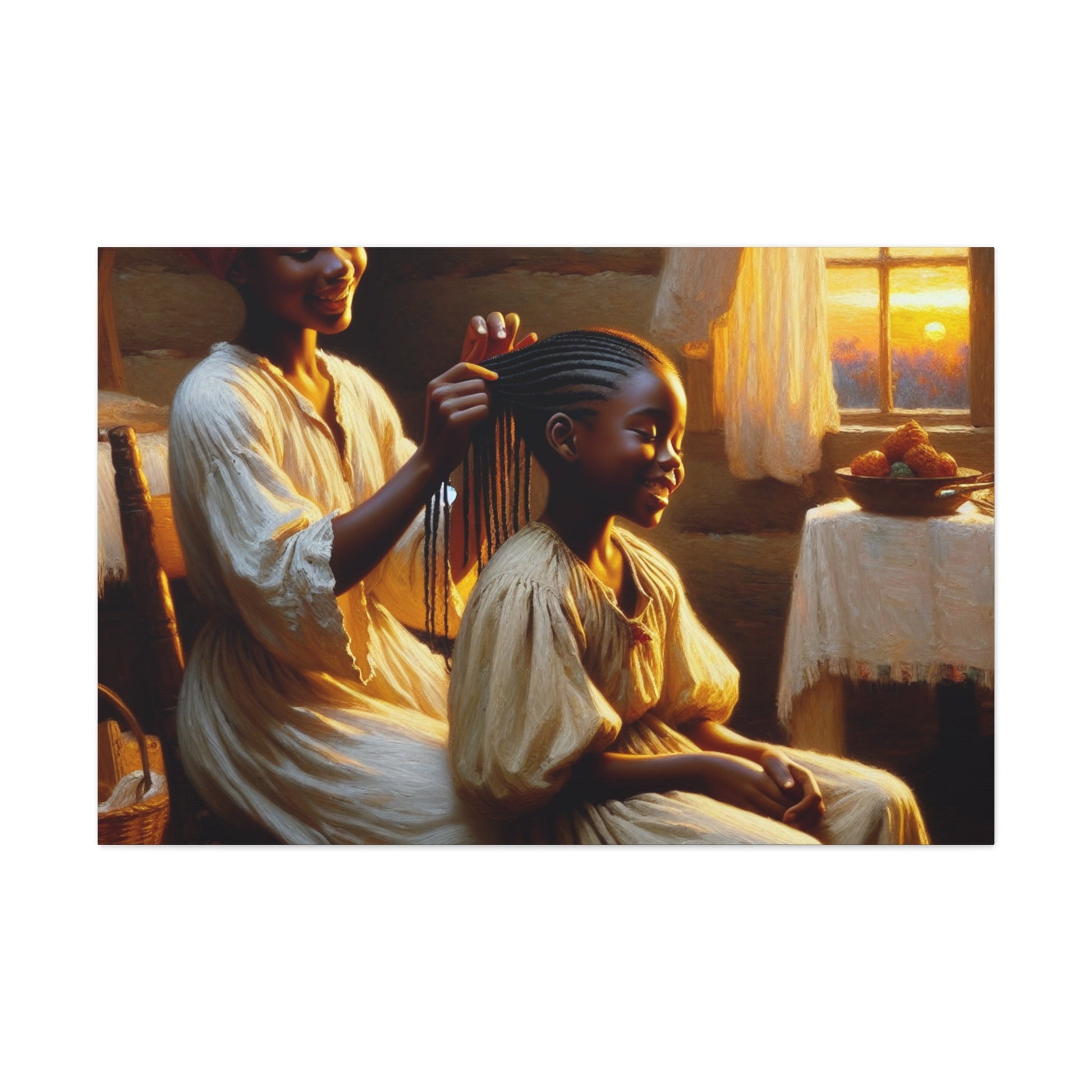 "Golden Braid: A Warm Embrace" - Canvas - Authentic4Us