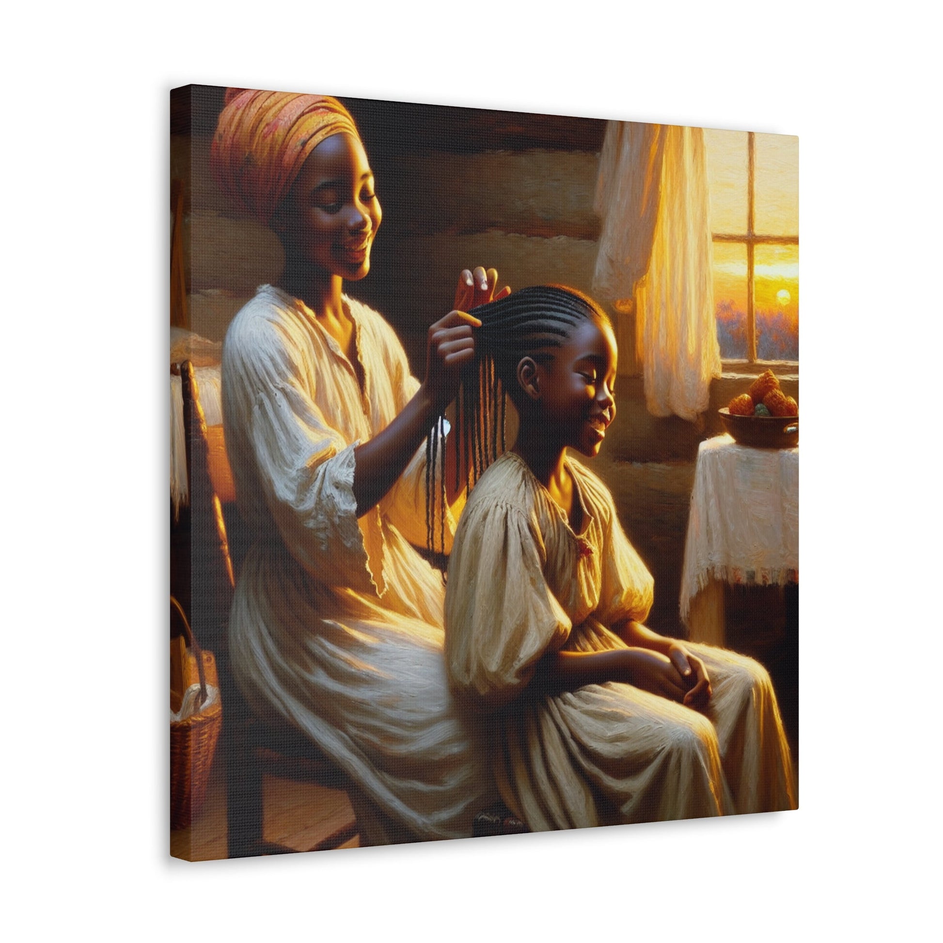 "Golden Braid: A Warm Embrace" - Canvas - Authentic4Us