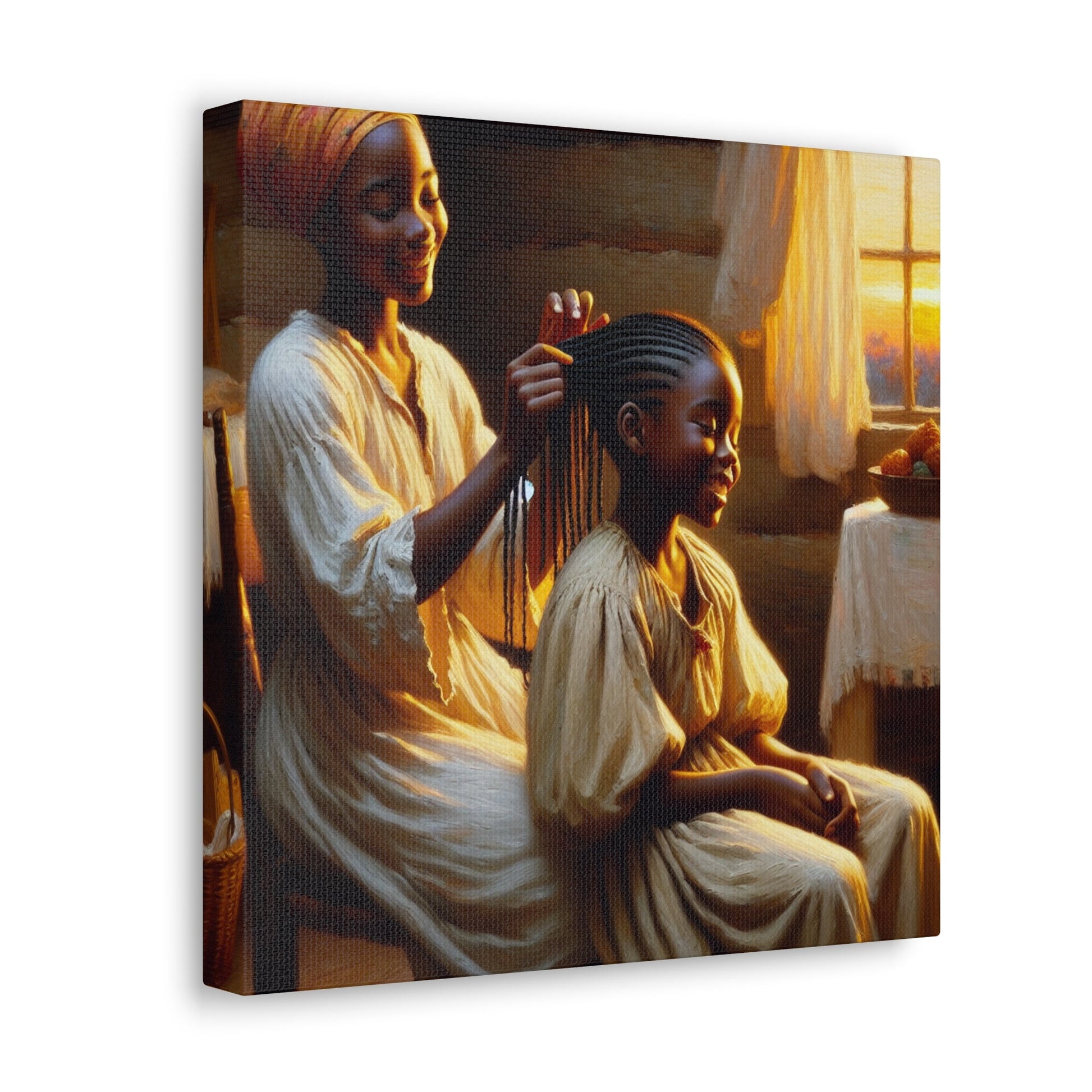 "Golden Braid: A Warm Embrace" - Canvas - Authentic4Us